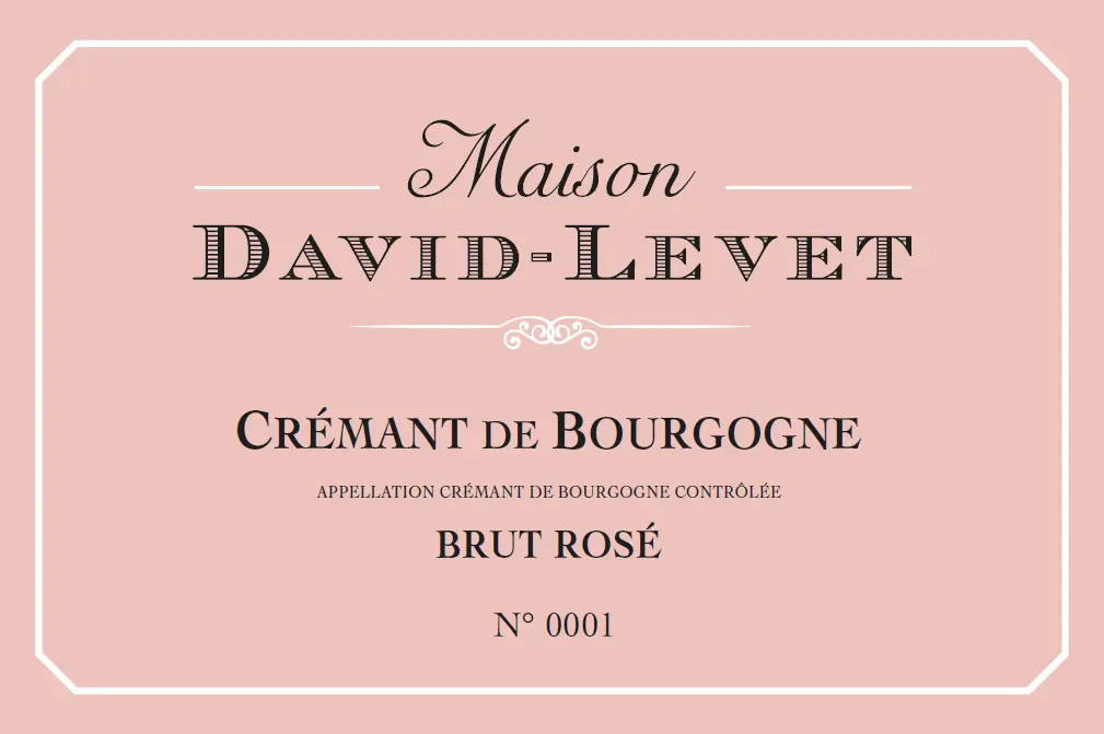 étiquette de crémant de Bourgogne brut rosé
